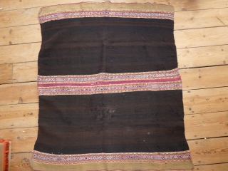 Child poncho, Aymara, Bolivia, mid 19th.cent., beautiful colours, wonderful wool, 97 x 84 cm, 3.2 x 2.9 ft.
               