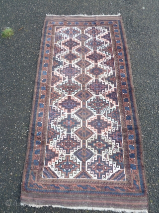 White ground baluch rug at the old Hover Port Pegwell Bay                      