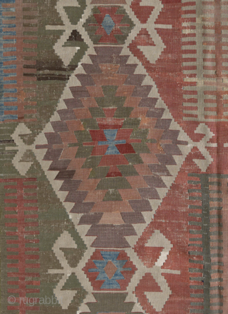 Antique west anatolian Kilim. 
A very important tribal flatweave from West Anatolia in great natural dies colours. It's an antique and rare kilim, that has been restored, but showing traces of age  ...