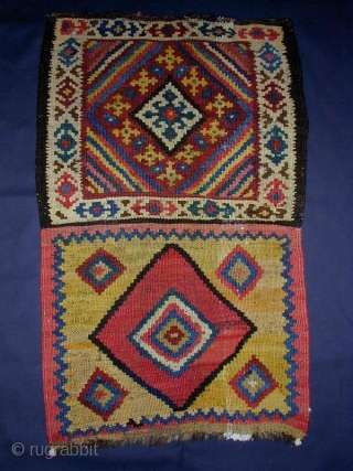 Luri/Bakhtiari Kilim Bag(opened), ca.1900, 50x80cm, all good and clear colors, happy tribal item...                    