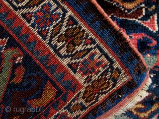 Veramin Kurd Bagface,ca 1880,50x75cm,beautiful clear all natural colors,velvety soft and glossy wool,strong graphics in large scale,good condition.                
