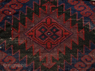 Baluch Small Bagface,42x35cm,ca 1900,beautiful all natural colors,soft and silky wool,very fine weave,slightly missing sides and ends.Yummy!                 