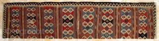 Anatolian Kilim Half, mid 19th century,70x300cm,proffessionaly mounted on linen.Joyful!                        
