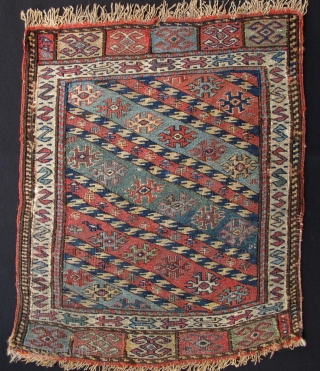 Shahsavan Sumak Bagface,ca. 1870,45x55cm,very unusual design,old  and mellowed colors,fine and tight weave,beautiful patina,good condition.                  