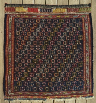 Unusually Big and Rare Qashgai Brocaded Bagface, 75x80cm. Finely Woven and Elegantly  Beautiful!                   