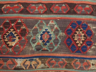 Early 19th century Small format central(?) Anatolian kilim, 110x180cm, finely woven and beautifully colored. A great textile art for wall display!            