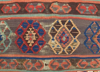 Early 19th century Small format central(?) Anatolian kilim, 110x180cm, finely woven and beautifully colored. A great textile art for wall display!            