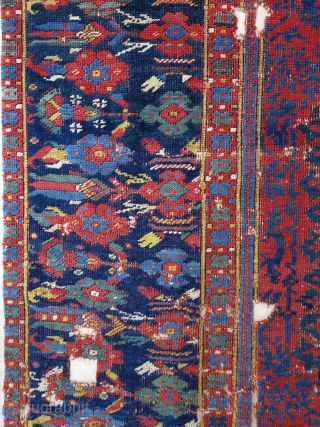 ca. 1700 Large Medallion Ushak carpet fragment (64X230cm) with very colorful, intricate and rare border!                  