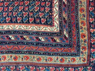 Afshar Rug ( Sirjan, according to Richard Purdon's article in Hali 161), 19th century,150x185cm ,great colors and wool, meaty handle.             