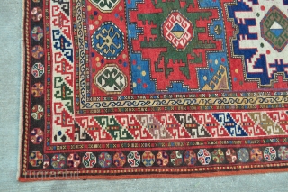 Kazak with Leshgi star. some minor repairs. 3'10" x 7'9"                       