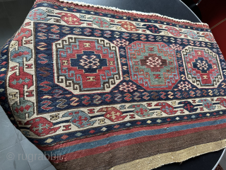 Shahsavan, mafrash long-panel, 92,5 x 50 cm, late 19th c. Cotton warps, sumak all wool, good colors, very good condition.
Contact: matthiaswohlgemuth@gmx.ch            
