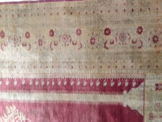 Antique prayer Sivas, SILK,  m. 1.64 x 1.16, general good condition with some low pile areas.                