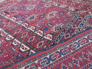 Turkmen Hatclu, very good conditions,full pile, with an unusual braided rope. Size: m.1.58 x m.1.32 p.o.r.                 