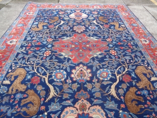 Tabris ancien 385x285 cm in good condition.
Original garden design. Has been signed upon
one end. Great color for this persian carpet.
More info and pictures on request. 
3.85 x 2.85 meters is the size  ...