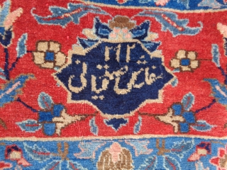 Tabris ancien 385x285 cm in good condition.
Original garden design. Has been signed upon
one end. Great color for this persian carpet.
More info and pictures on request. 
3.85 x 2.85 meters is the size  ...