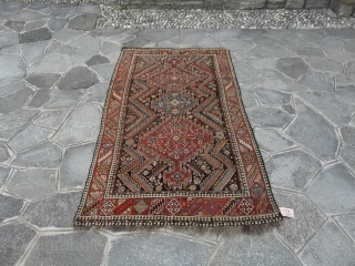 Antique LORY in good condition, not full pile but
all original sizes and ends, no holes or restors.
Maybe a nomadic KHAMSEH-Fars.
Wool on wool foundations. 
More pictures on request.  TY for your attention.
  ...