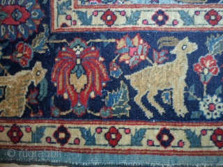 Oriental antique persian carpet size cm. 198 x 140 cm.
Original antique TEBRIS in good condition.
Very original color and design.
More photos on request.
Warm regards from COMO !
       