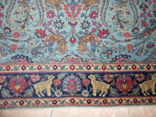 Oriental antique persian carpet size cm. 198 x 140 cm.
Original antique TEBRIS in good condition.
Very original color and design.
More photos on request.
Warm regards from COMO !
       