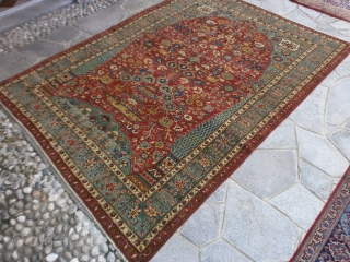 This antique carpet was exported from Iran
before the 01.01.2015.  
ANTIQUE extra fine QASHQHA'I KASHKULY tireh.
In very, very good condition.
All natural dyes and shiny wool.
PERFECT like a new carpet.
WARM REGARDS from COMO-LAKE  ...