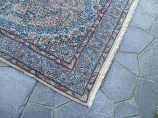 ORIENTAL OLD PERSIAN CARPET.
KNOTTED IN THE TOWN OF KERMAN.
DESIGN MILLE-FLEURES.
CLEAN AND READY FOR USE. 
IN VERY GOOD CONDITION-EXCELLENT.
FULL PILE AND ANY DAMAGES, REPILS,
RESTORS OR STAINS.
IT WAS KNOTTED VERY FINE.
AMAZING PERSIAN CARPET VERY  ...