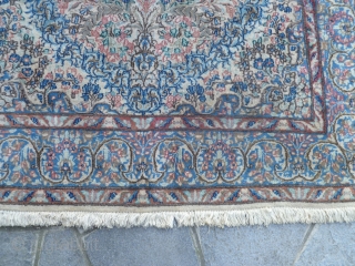 ORIENTAL OLD PERSIAN CARPET.
KNOTTED IN THE TOWN OF KERMAN.
DESIGN MILLE-FLEURES.
CLEAN AND READY FOR USE. 
IN VERY GOOD CONDITION-EXCELLENT.
FULL PILE AND ANY DAMAGES, REPILS,
RESTORS OR STAINS.
IT WAS KNOTTED VERY FINE.
AMAZING PERSIAN CARPET VERY  ...