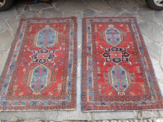 A pair of Ardabil persian Azeri carpets.
In good condition. Full pile only damages
upon the ends. 
These 2 rugs at present, have not been
washed.
130 x 83 +  127 x 82 cm   ...