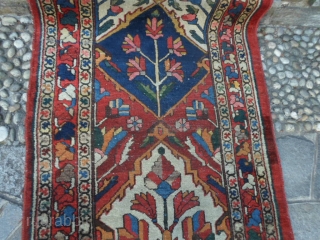 Antique runner Chahar Mahal-va- Bachtiari size 404 x 105cm.
Some areas have visible the foundations. Look at the photo-
Runner has been washed professionally. Natural dyes.
More info or pictures on request. Regards from the  ...