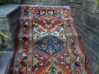 Antique runner Chahar Mahal-va- Bachtiari size 404 x 105cm.
Some areas have visible the foundations. Look at the photo-
Runner has been washed professionally. Natural dyes.
More info or pictures on request. Regards from the  ...