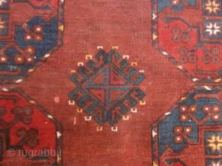 309 x 218 cm Antique Turkmen Emirati of Boukhara Ersari tribe. In very good condition
for the age. End XIXth century. Wool on wool and red with rubia tinctorun. 
The carpet has been  ...