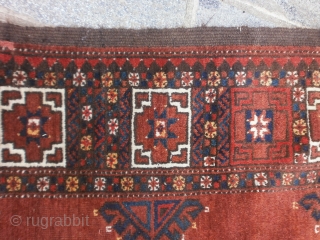 309 x 218 cm Antique Turkmen Emirati of Boukhara Ersari tribe. In very good condition
for the age. End XIXth century. Wool on wool and red with rubia tinctorun. 
The carpet has been  ...