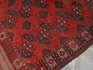 309 x 218 cm Antique Turkmen Emirati of Boukhara Ersari tribe. In very good condition
for the age. End XIXth century. Wool on wool and red with rubia tinctorun. 
The carpet has been  ...