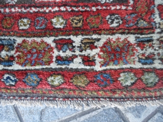 Shahsavan runner IV quarter XIXth Century in very good condition. Washed and ready for use or estate. Nomadic persian runner with all wool and all natural dyes.
Size 400 x 100 cm. More  ...