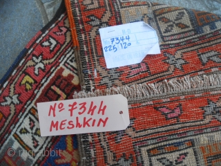 Azerbaijan MESHKIN antique carpet with date 1944.
FULL pile and perfect condition. All wool.
225 x 120 cm is the size.
More pictures on request. ALL the best !       