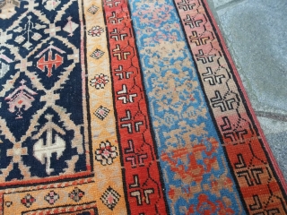 146 x 96 cm is the size of this antique prayer carpet knotted in CAUCASUS district of KARABAKH. Very, very good condition and original pattern and colors.

Other photos on request.
Warm regards from  ...