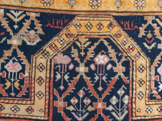 146 x 96 cm is the size of this antique prayer carpet knotted in CAUCASUS district of KARABAKH. Very, very good condition and original pattern and colors.

Other photos on request.
Warm regards from  ...