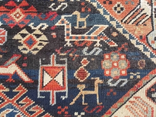 Measure is:   ft. 6.66 x 3.58 = 203 x 109 cm =
Antique CAUCASUS Shirvan.
Epoca IV° quarter XIX century, with archaic patter.
Good condition (look the photos) with old repairs 
and some  ...