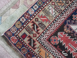 Measure is:   ft. 6.66 x 3.58 = 203 x 109 cm =
Antique CAUCASUS Shirvan.
Epoca IV° quarter XIX century, with archaic patter.
Good condition (look the photos) with old repairs 
and some  ...