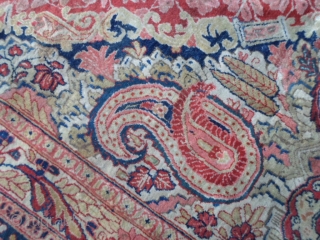 Antico SARUK=antique sarough in very good condition. Washed and ready for the domestic use. Full pile, any problem for this one. Big size, palace carpet 444 x 301 cm.
Shiny wool and beautiful  ...