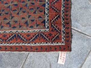 138 x 93 cm for this Belouch afghan wool on wool.
Carpet with all the natural dyes.
Antique piece with a beautiful design. 
MORE Info, photos and query on request.
Warm regards from lake of  ...