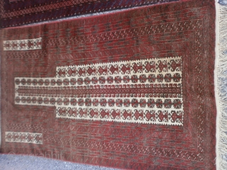 The size of this BELOUCH carpet is   cm. 143 x 91  cm.
Oriental carpet Knotted in the village of Torbat-i-Heidaryeh region of Khorassan.
Very good condition.  XX°th century.
Lovely camel hair  ...