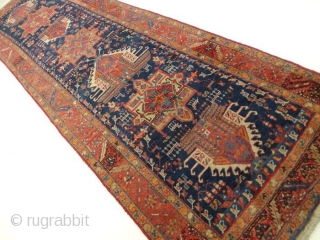 2 9 2  x  9 1  cm. is the size of this antique Karadjeh. Very good colours and very
good condition. The carpet has been washed. Original pattern. Persian Azerbaijan  ...