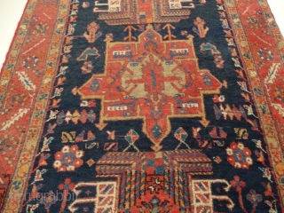 2 9 2  x  9 1  cm. is the size of this antique Karadjeh. Very good colours and very
good condition. The carpet has been washed. Original pattern. Persian Azerbaijan  ...