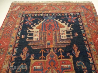 2 9 2  x  9 1  cm. is the size of this antique Karadjeh. Very good colours and very
good condition. The carpet has been washed. Original pattern. Persian Azerbaijan  ...