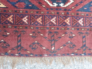145x85 cm Turkmen Afghan antique Arabachi-tribe. 
Full pile and all original. In very good condition.
Arabaci, ERSARI group chuval. Amazing alam and good
palette natural dyes for this Turkmen piece knotted
very fine.
More photos and  ...