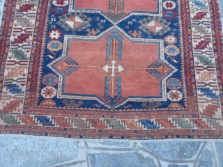 Antique carpet knotted in the Caucasus, district of SUSA. In good condition, washed 
and ready for use. Size  is  cm. 204 x 118 cm.-ft. 7.87 by 3.61 ft.- Very beautifu  ...