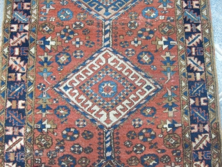 308 x 94 cm. is the size of this antique AZERBAIJAN HERIS.
Very good condition and washed. Antique original runner from Heris village.
Full pile, no holes, no stains, all original ends and no  ...