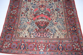 Size 213x136 cm is the size of this beautiful persian carpet.
Knotted in the region of Chahar Mahal -va-Bachtyari from the
nomadic people of Bachtyar. Very fine knot and all natural
color for this Bachtyar  ...