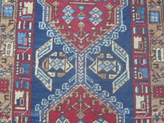 Antique runner knotted in the village of SARAAB, azeri region of nord
Persia. Good condition for this one. Size is:  4.85 x 1.01  m.
Natural colors and very beautiful border for this  ...