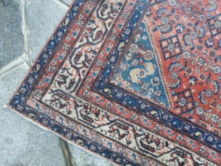 193x125 cm. Antique very fine knot Serabend in very good condition.
All natural dyes and shiny wool for this Hamadan distric carpet.
More info, price and photos on request.
GREETINGS   from  COMO  ...