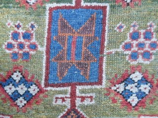 Antique runner knotted in north-west Persia by the nomadic tribe of Shahsavan, Moghan area. Very unusual pattern for a runner; with design was knotted in the mafrash of this
nomadic tribe. All the  ...